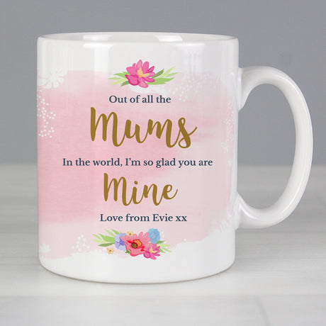 Personalised Floral Watercolour Mug Default Title - Mugs at Gift Moments