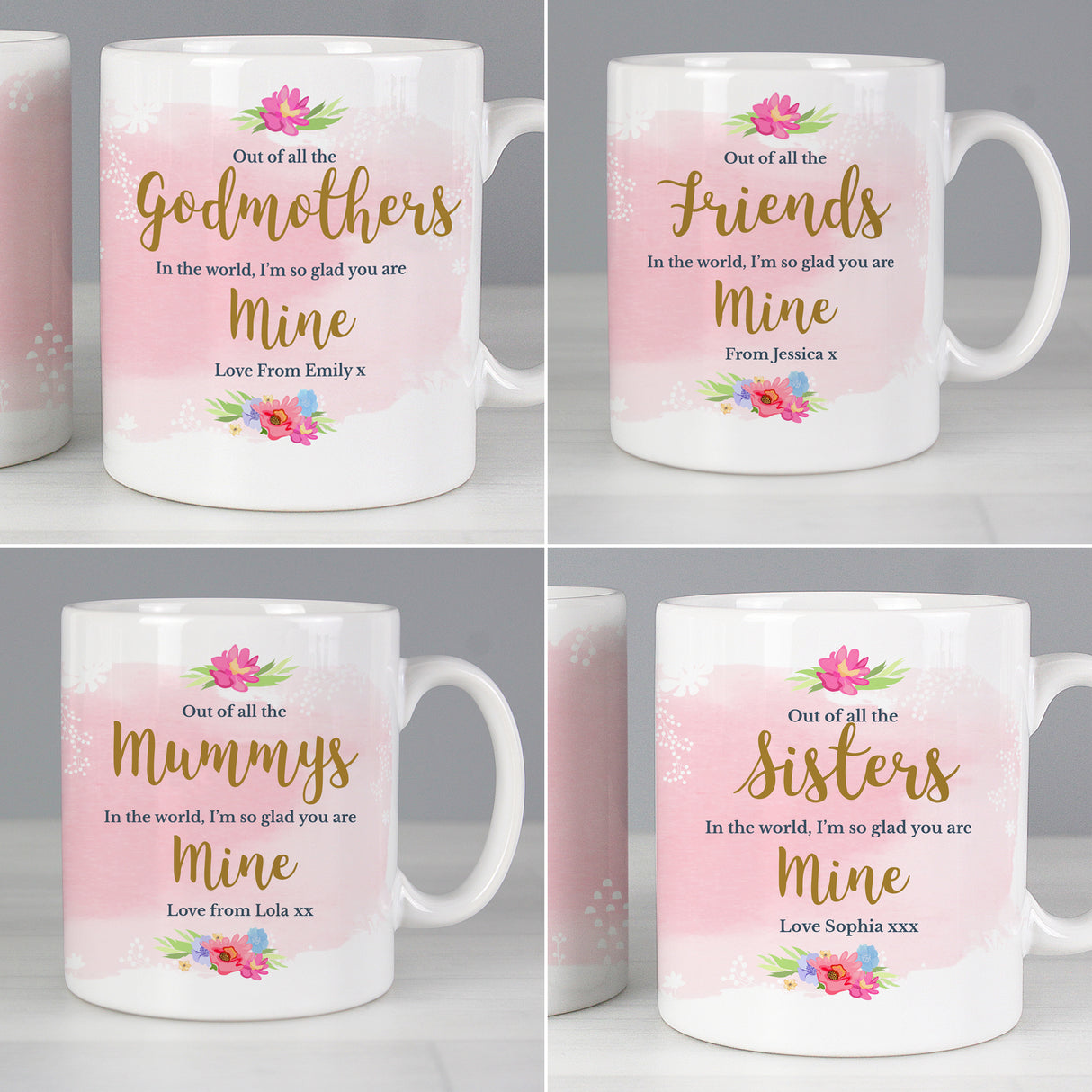 Personalised Floral Watercolour Mug - Mugs at Gift Moments