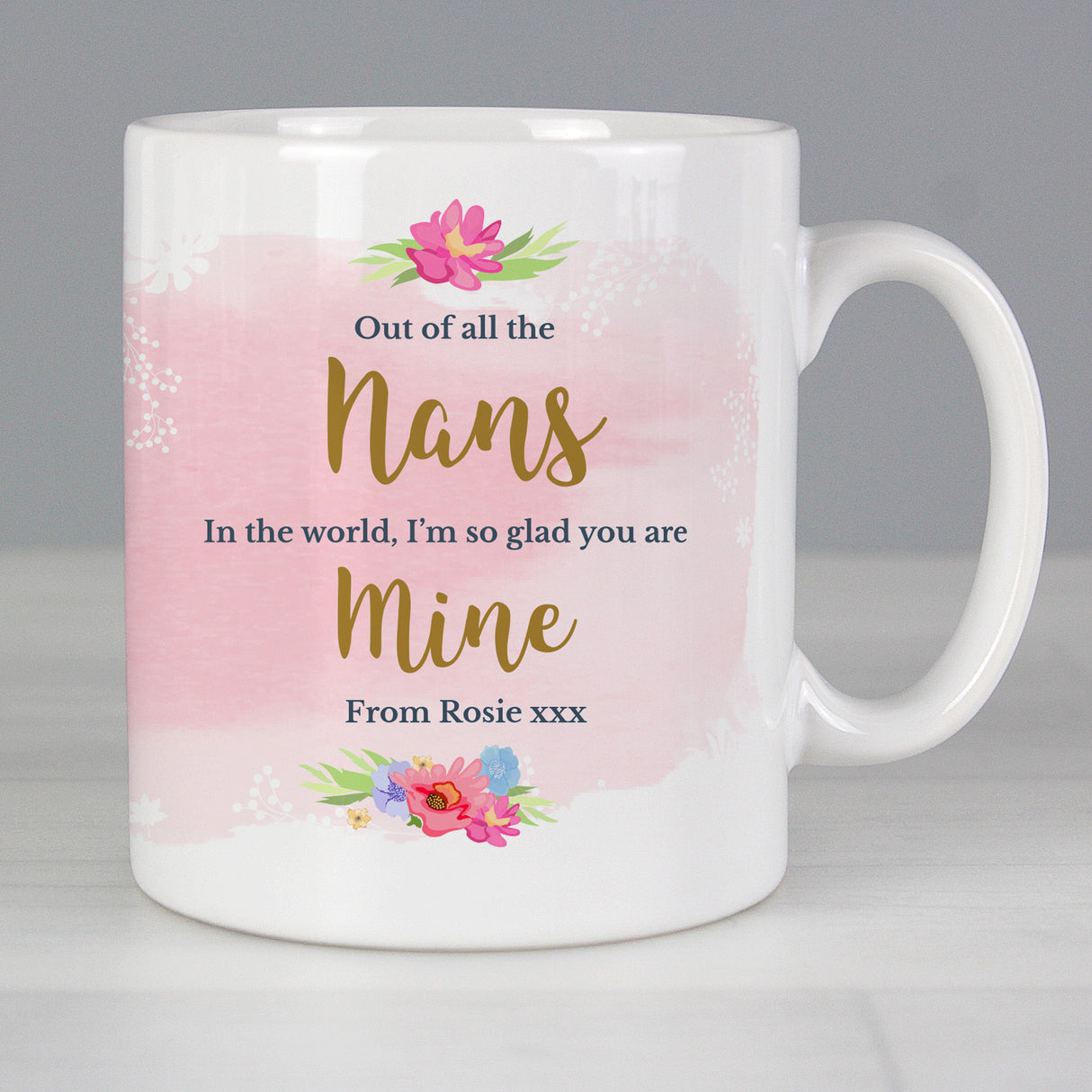 Personalised Floral Watercolour Mug - Mugs at Gift Moments