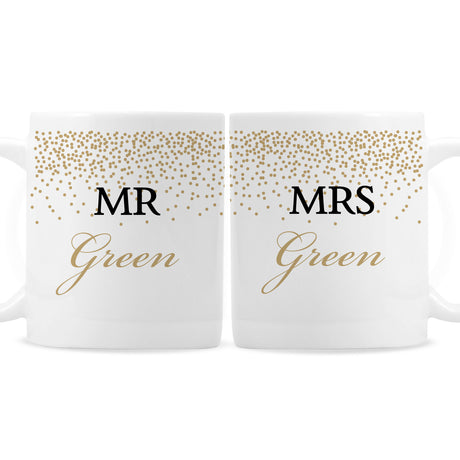 Personalised Gold Confetti Mug Set - Mugs at Gift Moments