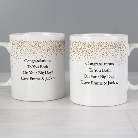 Personalised Gold Confetti Mug Set - Mugs at Gift Moments