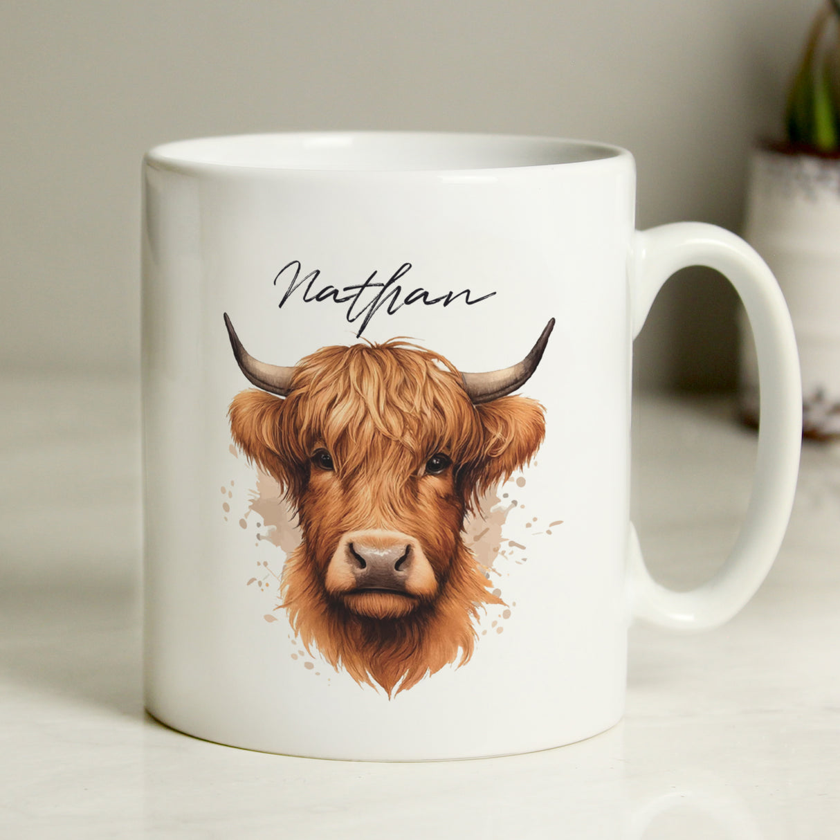 Personalised Highland Cow Mug - Male - Mugs at Gift Moments