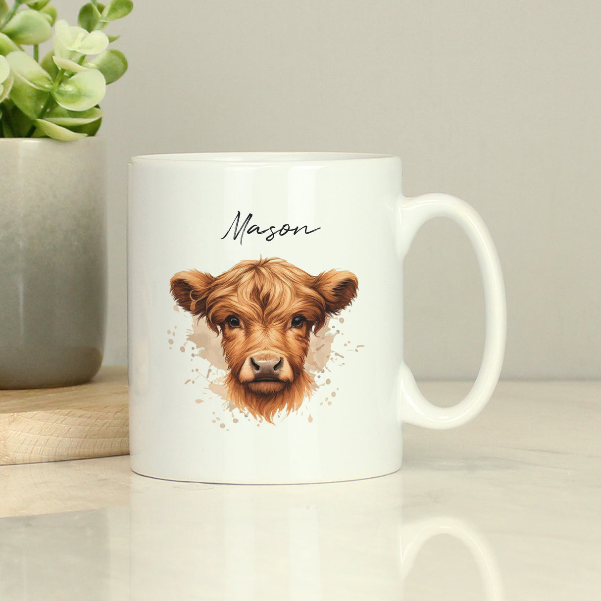 Personalised Highland Cow Mug - Boy Default Title - Mugs at Gift Moments