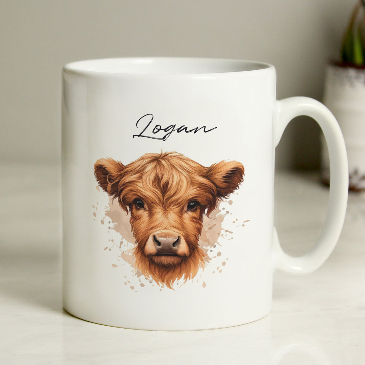 Personalised Highland Cow Mug - Boy - Mugs at Gift Moments