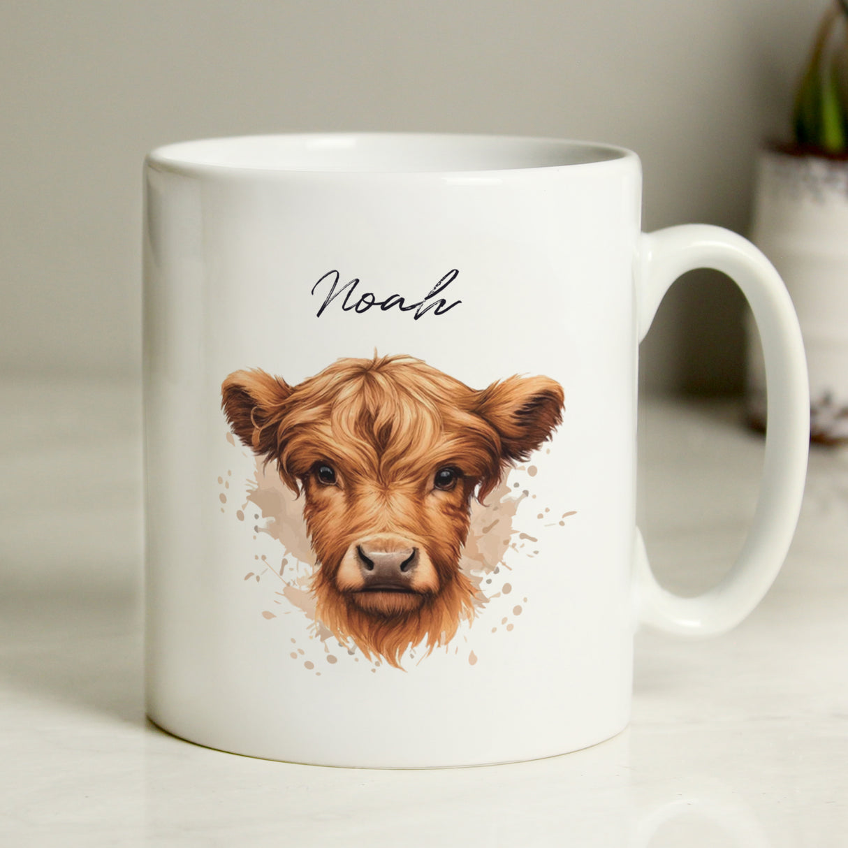 Personalised Highland Cow Mug - Boy - Mugs at Gift Moments