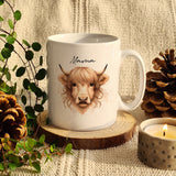 Personalised Highland Cow Mug - Female - Mugs at Gift Moments