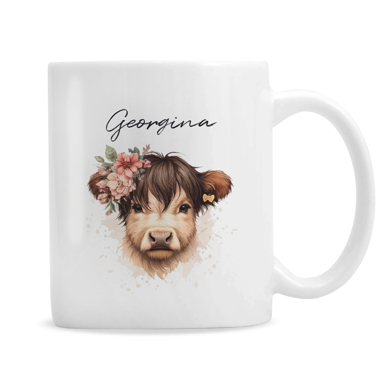 Personalised Highland Cow Mug - Girl - Mugs at Gift Moments