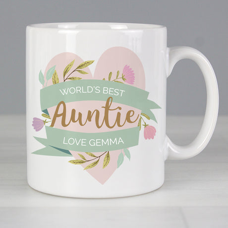 Personalised Floral Heart Mug Default Title - Mugs at Gift Moments