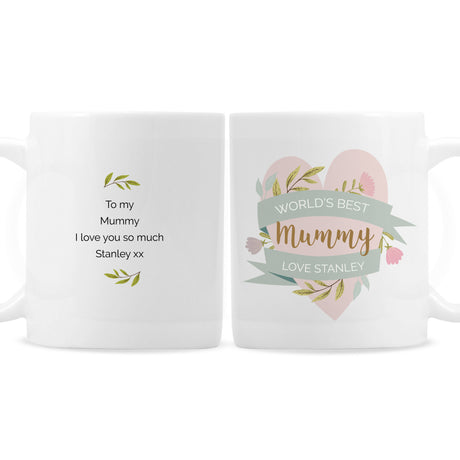 Personalised Floral Heart Mug - Mugs at Gift Moments