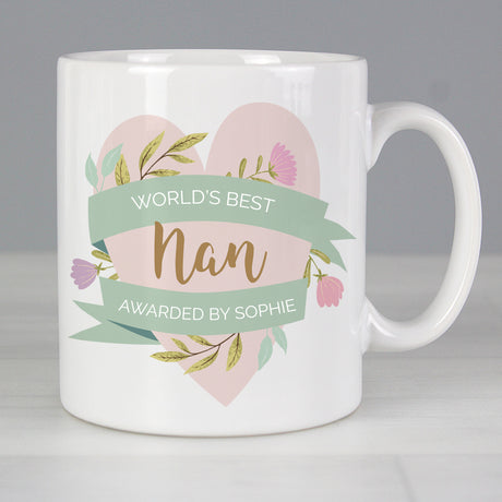 Personalised Floral Heart Mug - Mugs at Gift Moments