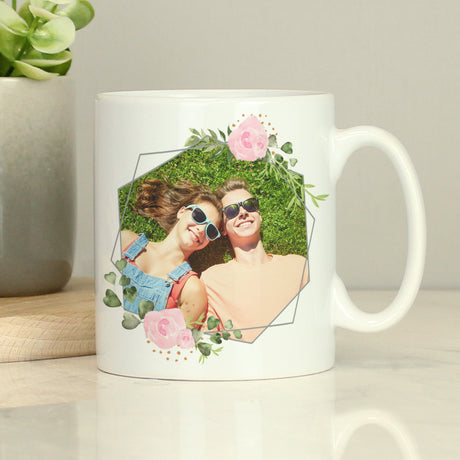 Personalised Floral Abstract Photo Upload Mug - Mugs at Gift Moments