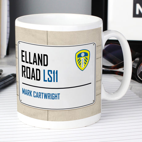 Personalised Leeds United FC Street Sign Mug - Mugs at Gift Moments