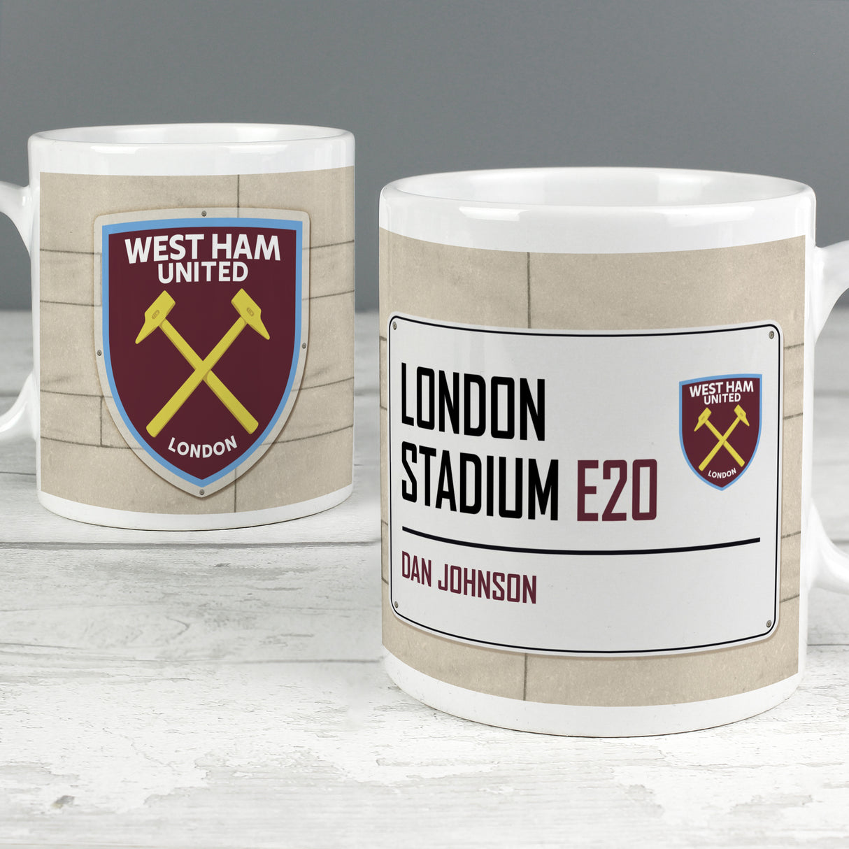 Personalised West Ham United FC Street Sign Mug - Mugs at Gift Moments