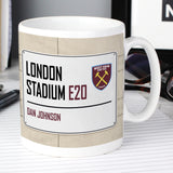 Personalised West Ham United FC Street Sign Mug - Mugs at Gift Moments