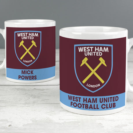 Personalised West Ham United FC Bold Crest Mug - Mugs at Gift Moments