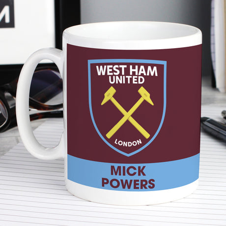 Personalised West Ham United FC Bold Crest Mug - Mugs at Gift Moments