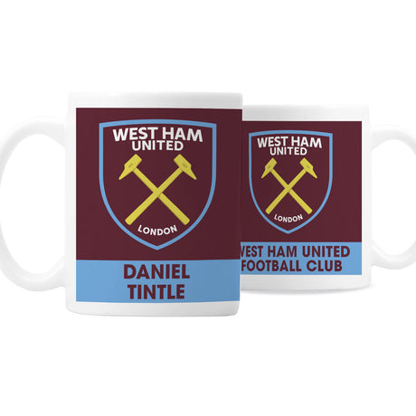 Personalised West Ham United FC Bold Crest Mug - Mugs at Gift Moments