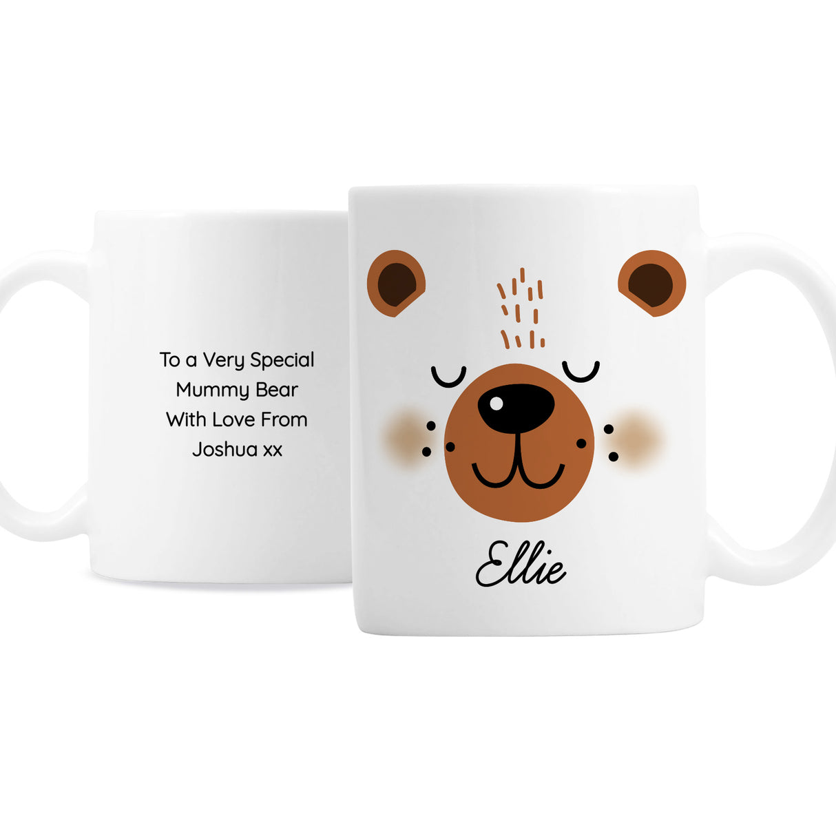 Personalised Cute Bear Face Mug - Mugs at Gift Moments