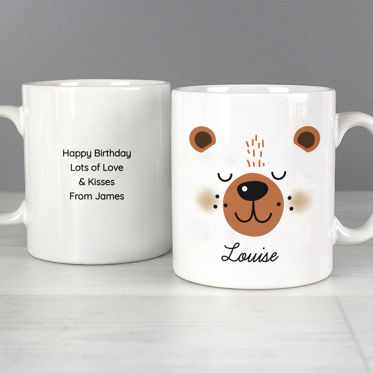 Personalised Cute Bear Face Mug - Mugs at Gift Moments