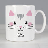 Personalised Cute Cat Face Mug Default Title - Mugs at Gift Moments