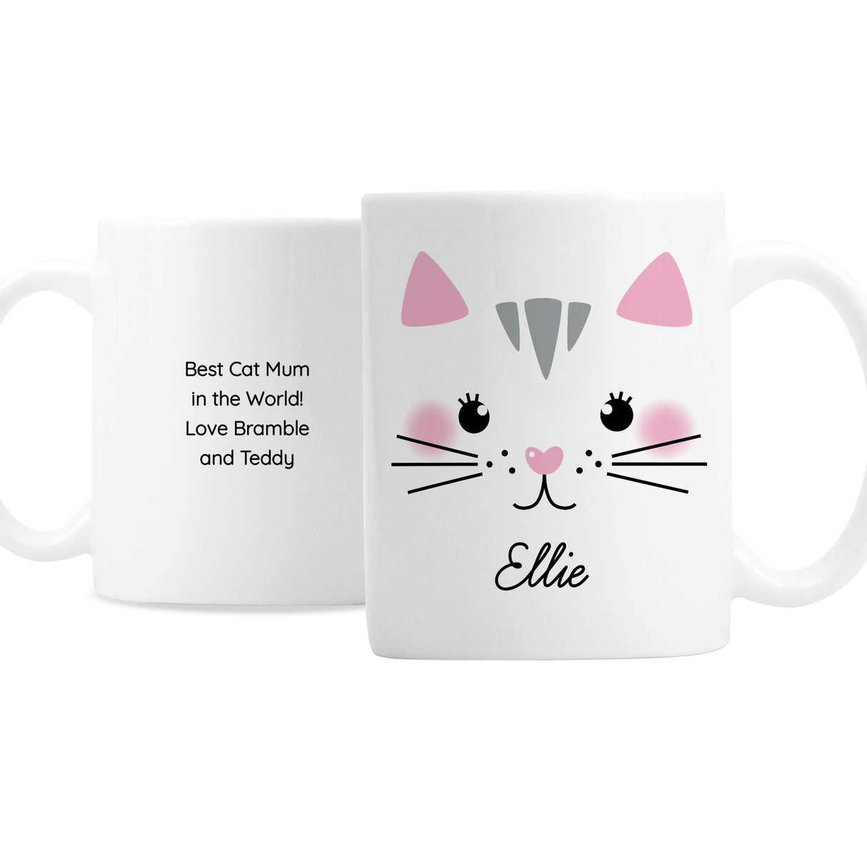 Personalised Cute Cat Face Mug - Mugs at Gift Moments