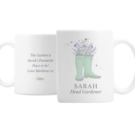 Personalised Floral Wellies Mug - Mugs at Gift Moments