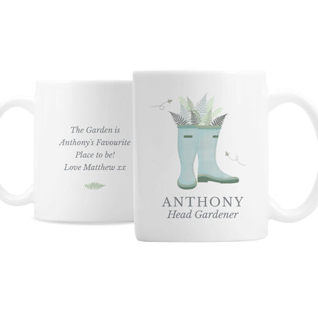 Personalised Blue Wellies Mug - Mugs at Gift Moments