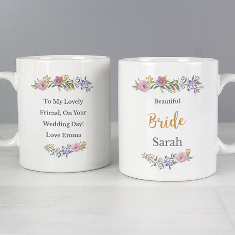 Personalised Floral Message Mug - Mugs at Gift Moments