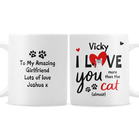 Personalised I Love You More Than The Cat Mug - Mugs at Gift Moments