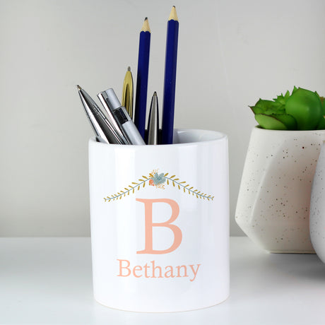 Personalised Floral Bouquet Ceramic Storage Pot - Storage at Gift Moments