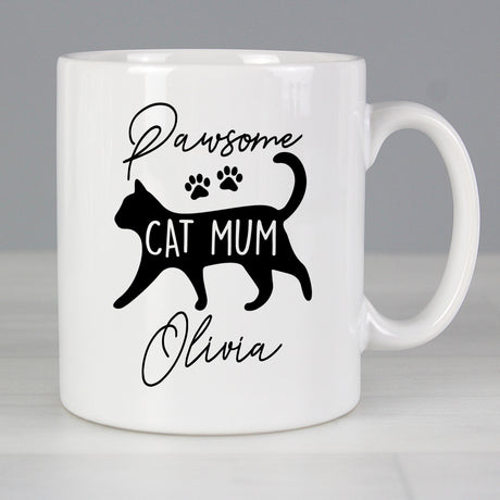 Personalised Pawsome Cat Mum Mug Default Title - Mugs at Gift Moments