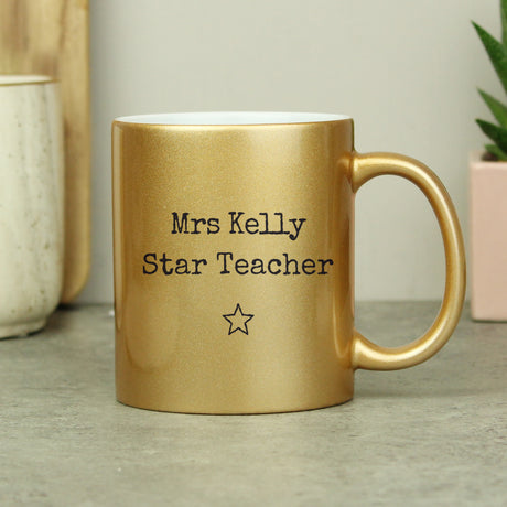 Personalised Free Text Gold Mug - Mugs at Gift Moments