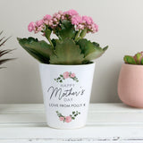 Personalised Abstract Rose Happy Mother's Day Plant Pot Default Title - Pots & Planters at Gift Moments