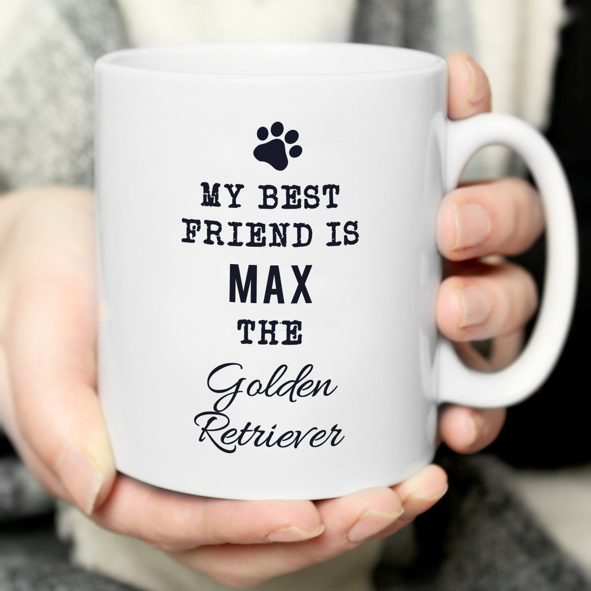 Personalised Paw Print Dog Breed Mug Default Title - Mugs at Gift Moments