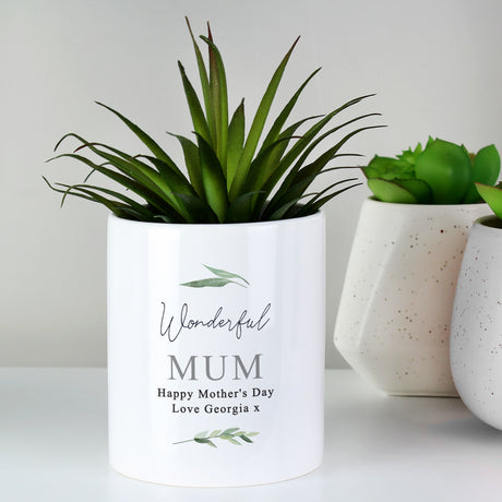 Personalised Free Text Botanical Ceramic Storage Pot - Storage at Gift Moments