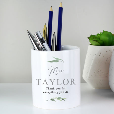 Personalised Free Text Botanical Ceramic Storage Pot - Storage at Gift Moments