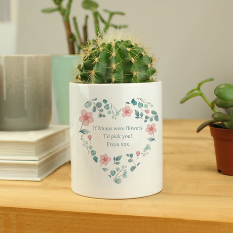 Personalised Floral Heart Ceramic Storage Pot - Storage at Gift Moments