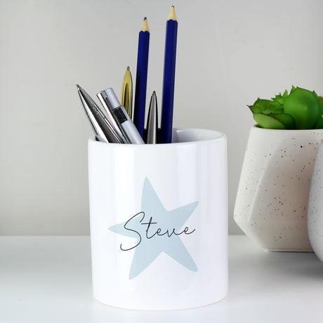 Personalised Blue Star Ceramic Storage Pot - Storage at Gift Moments