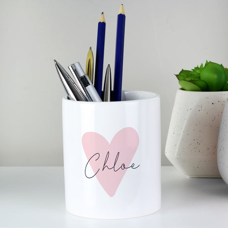 Personalised Pink Heart Ceramic Storage Pot - Storage at Gift Moments