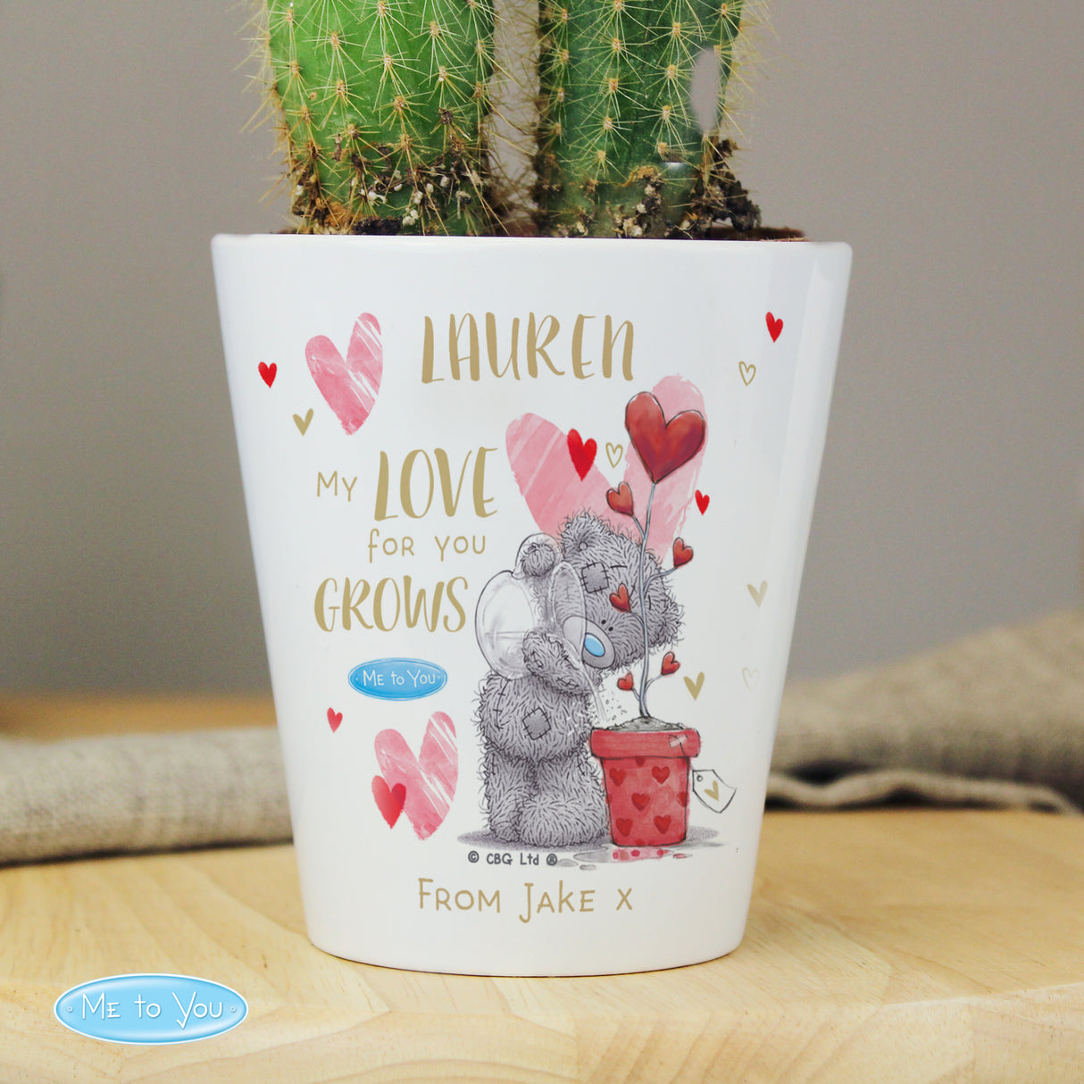 Personalised Me To You Love Grows Plant Pot - Vases & Plant Pots at Gift Moments