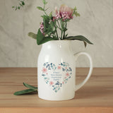 Personalised Floral Heart Flower Jug Vase - Vases at Gift Moments