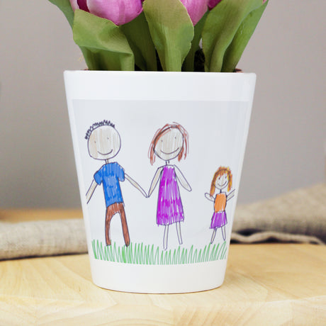 Personalised Childrens Drawing Photo Upload Plant Pot - Vases & Plant Pots at Gift Moments