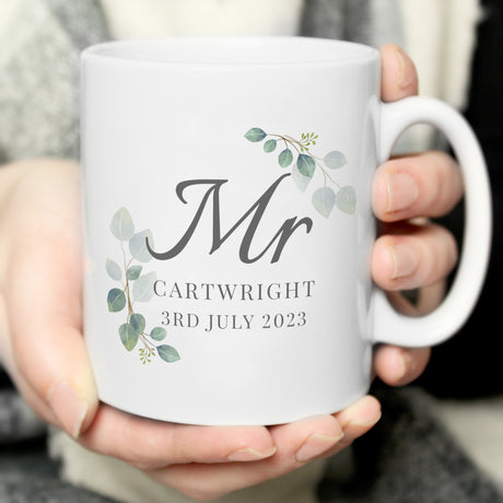 Personalised Botanical Mr Mug - Mugs at Gift Moments