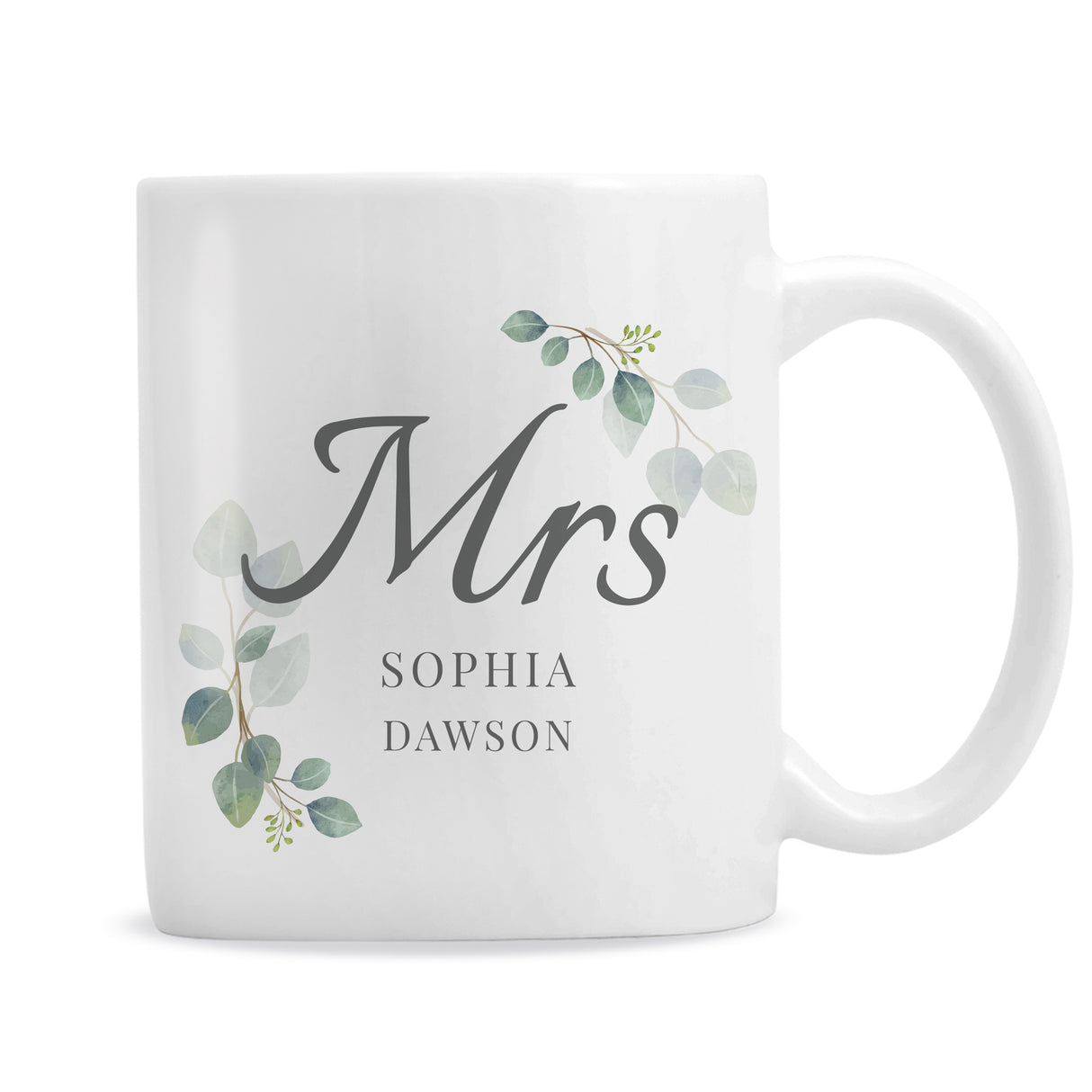 Personalised Botanical Mrs Mug - Mugs at Gift Moments