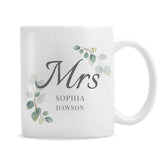 Personalised Botanical Mrs Mug - Mugs at Gift Moments