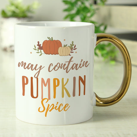 Personalised Pumpkin Spice Gold Handle Mug - Mugs at Gift Moments