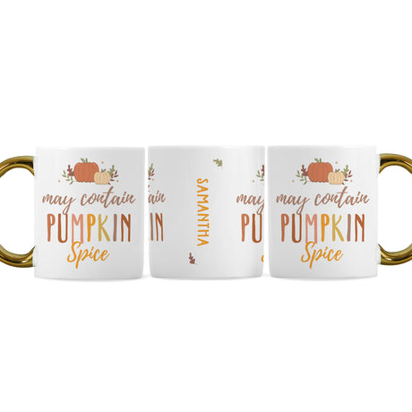 Personalised Pumpkin Spice Gold Handle Mug - Mugs at Gift Moments