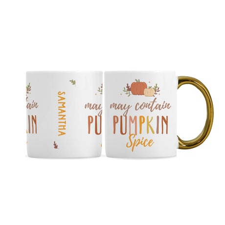 Personalised Pumpkin Spice Gold Handle Mug - Mugs at Gift Moments