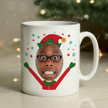 Personalised Photo Upload Christmas Elf Mug - Mugs at Gift Moments