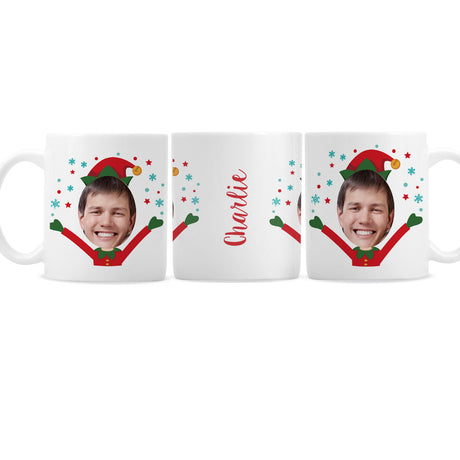 Personalised Photo Upload Christmas Elf Mug - Mugs at Gift Moments